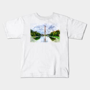 Washington Monument watercolor Kids T-Shirt